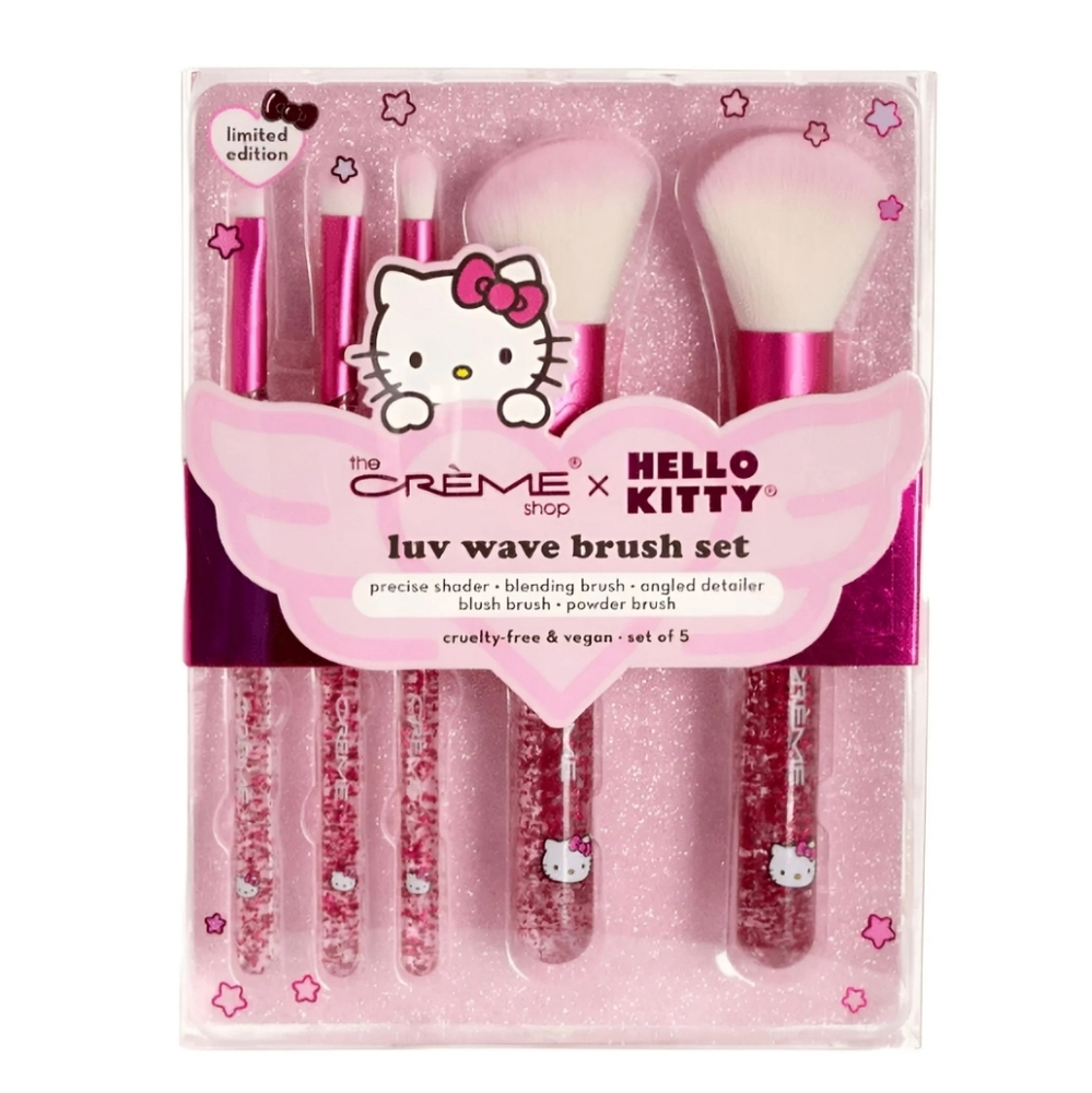 The Crème Shop x Hello Kitty Luv Wave Brush Set - Pink NIB